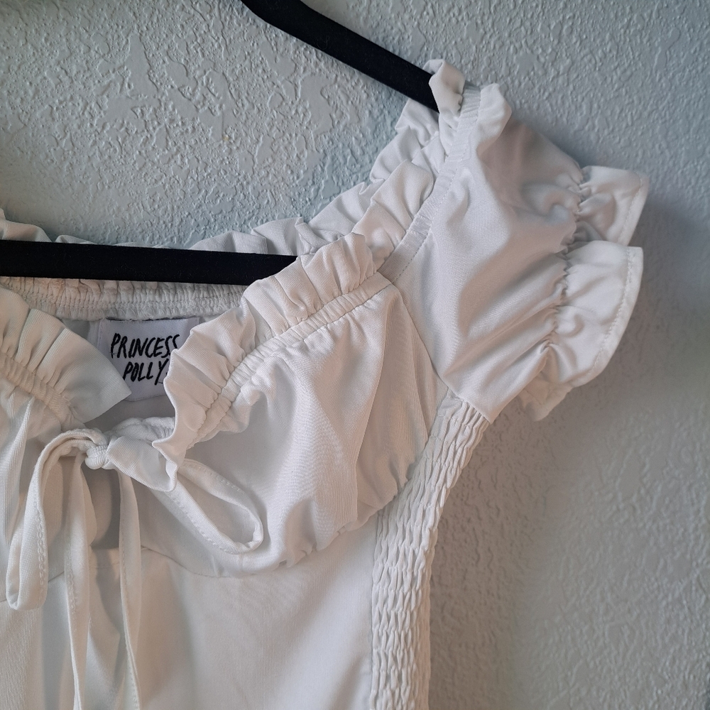 Princess Polly White Ruffled Bodysuit - Picture 2 of 5